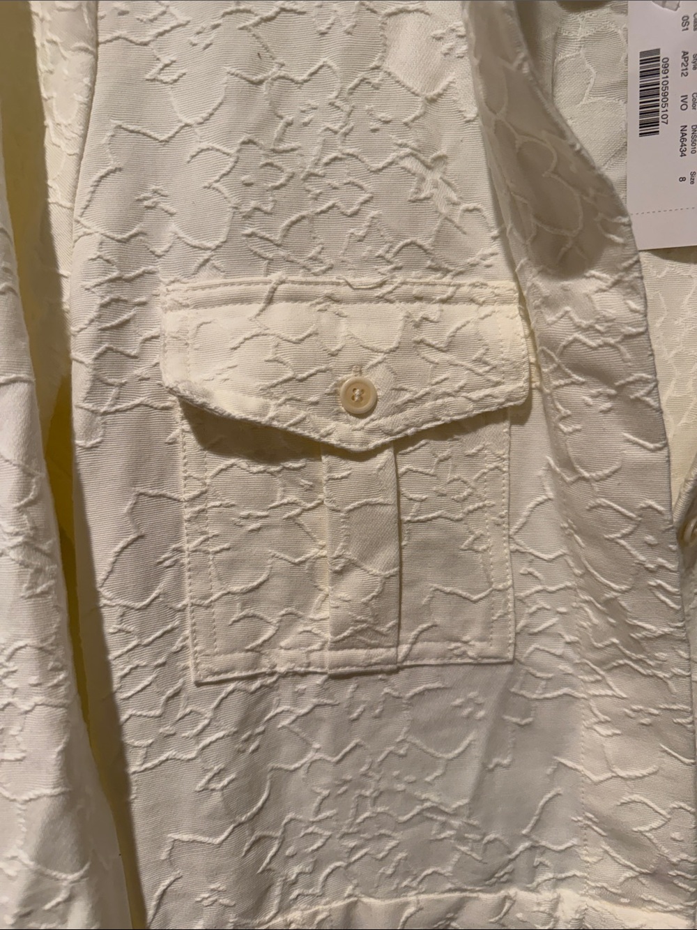 J. Crew Cream Embossed Drawstring Utility Jacket - Picture 6 of 8